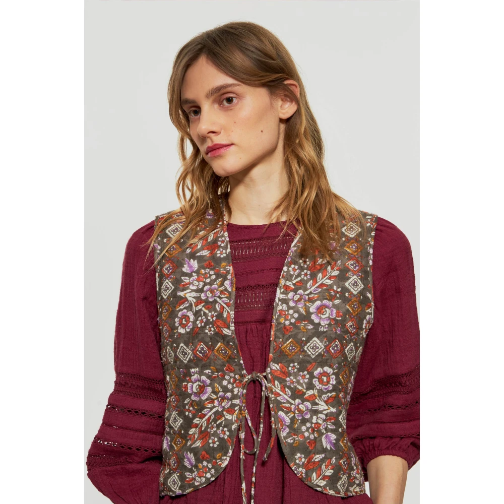 Antik batik Flora print gilet Multicolor Dames