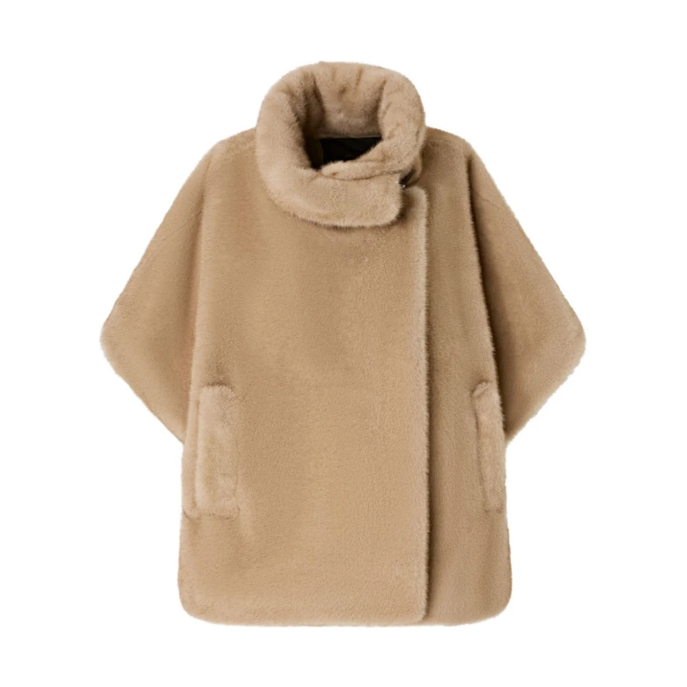 Pinko Women's Beige Fur Effect Coat Aw25 - Faux Fur & Shearling Jackets - M - Jackets