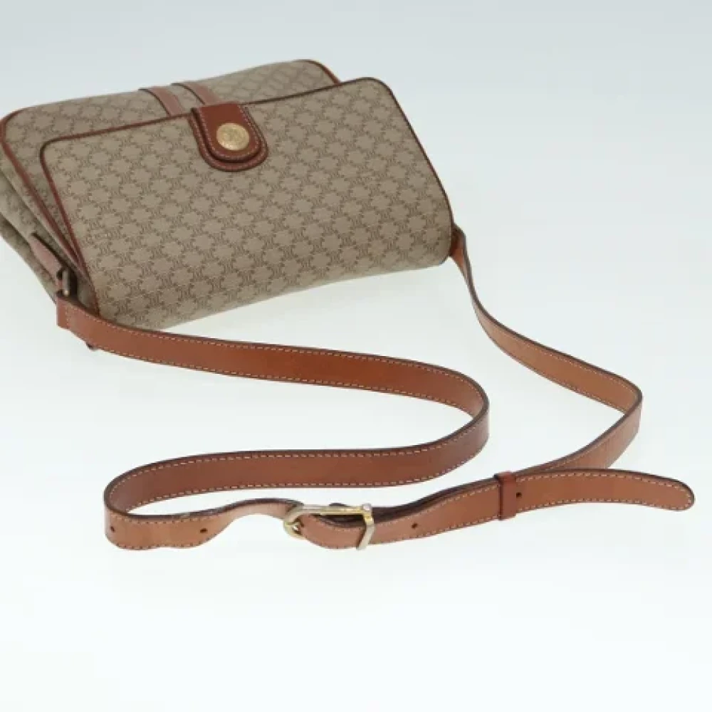 Celine Vintage Pre-owned Leather shoulder-bags Beige Dames