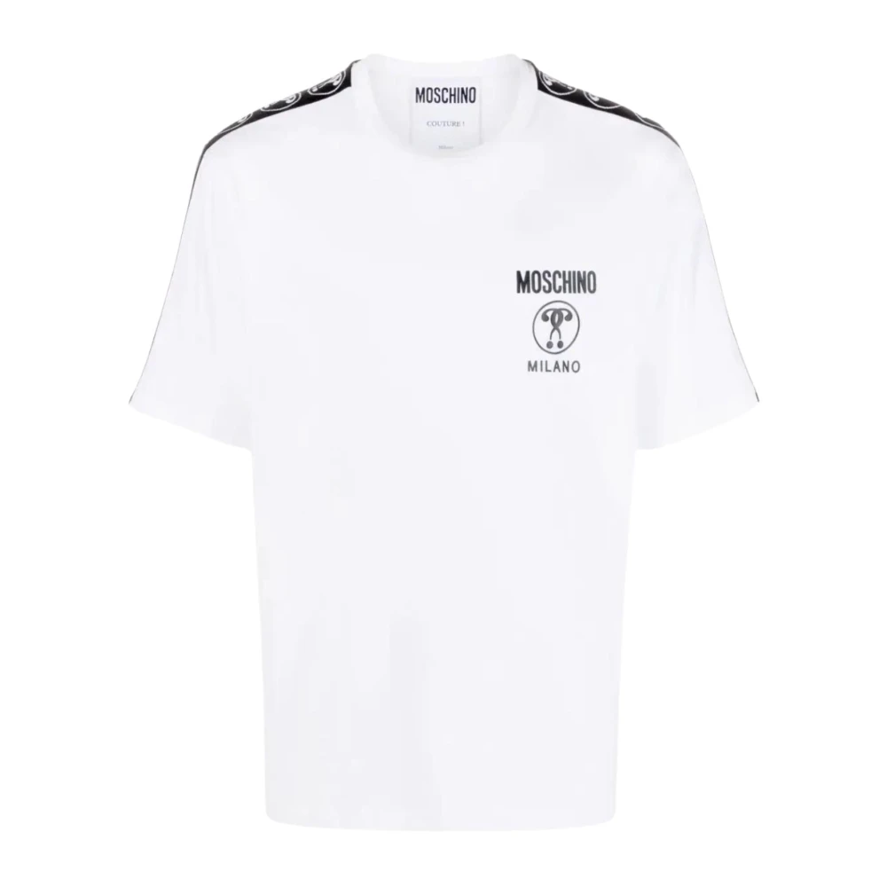 Moschino Vit T-shirt med Logotryck White, Herr