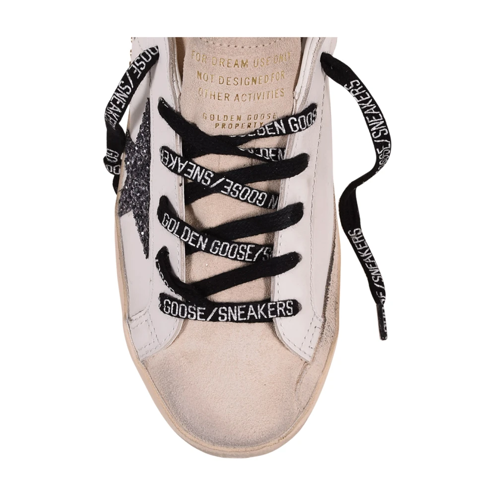 Golden Goose Glitter Ster Hak Leren Sneakers White Dames