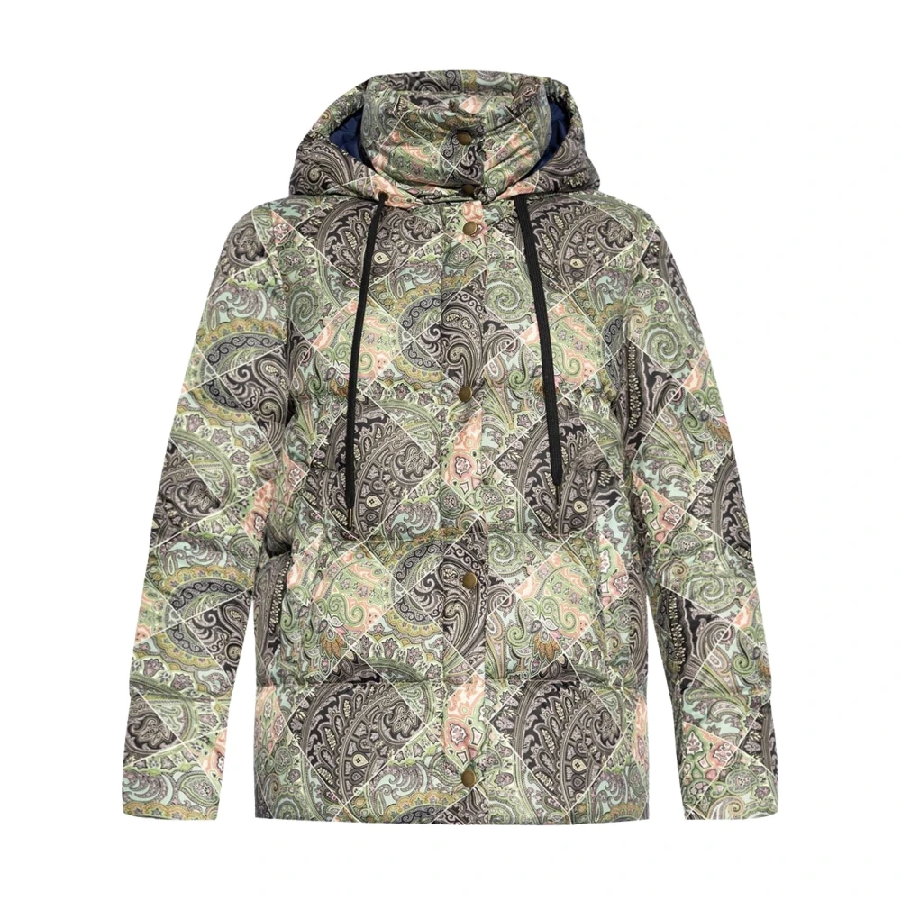 ETRO Paisley Gewatteerde Donsjas met Hoge Kraag Multicolor Dames