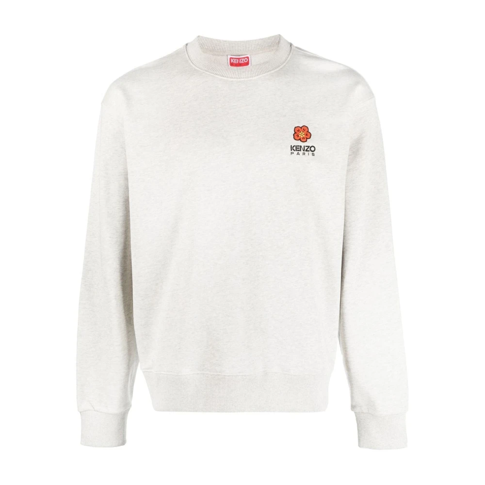 Kenzo Bloemen geborduurd logo sweatshirt Gray Heren