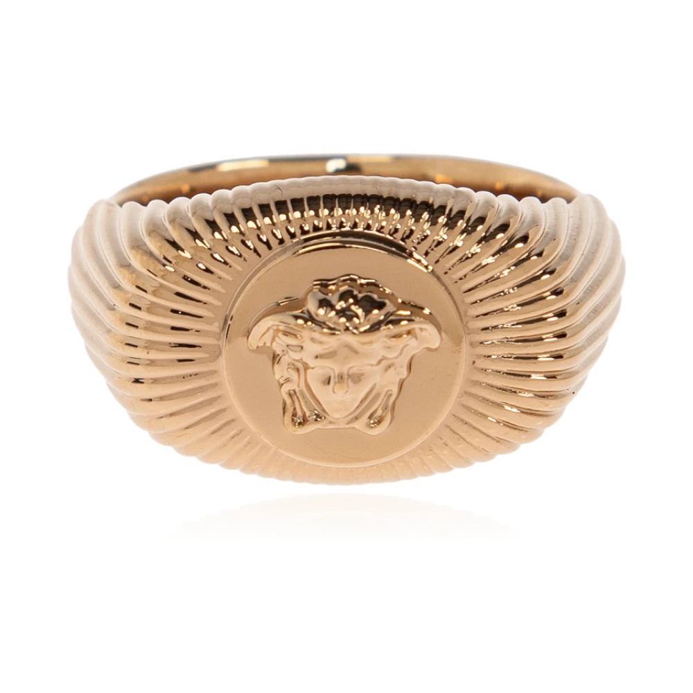 Versace Uomo Giallo - Medusa Head Signet Ring - Accessories - 60 Mm
