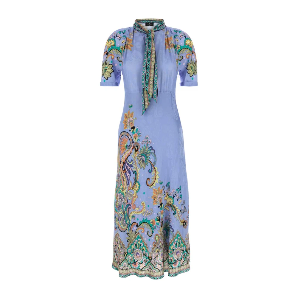 ETRO Stijlvolle Satijnen Print Jurk Multicolor Dames