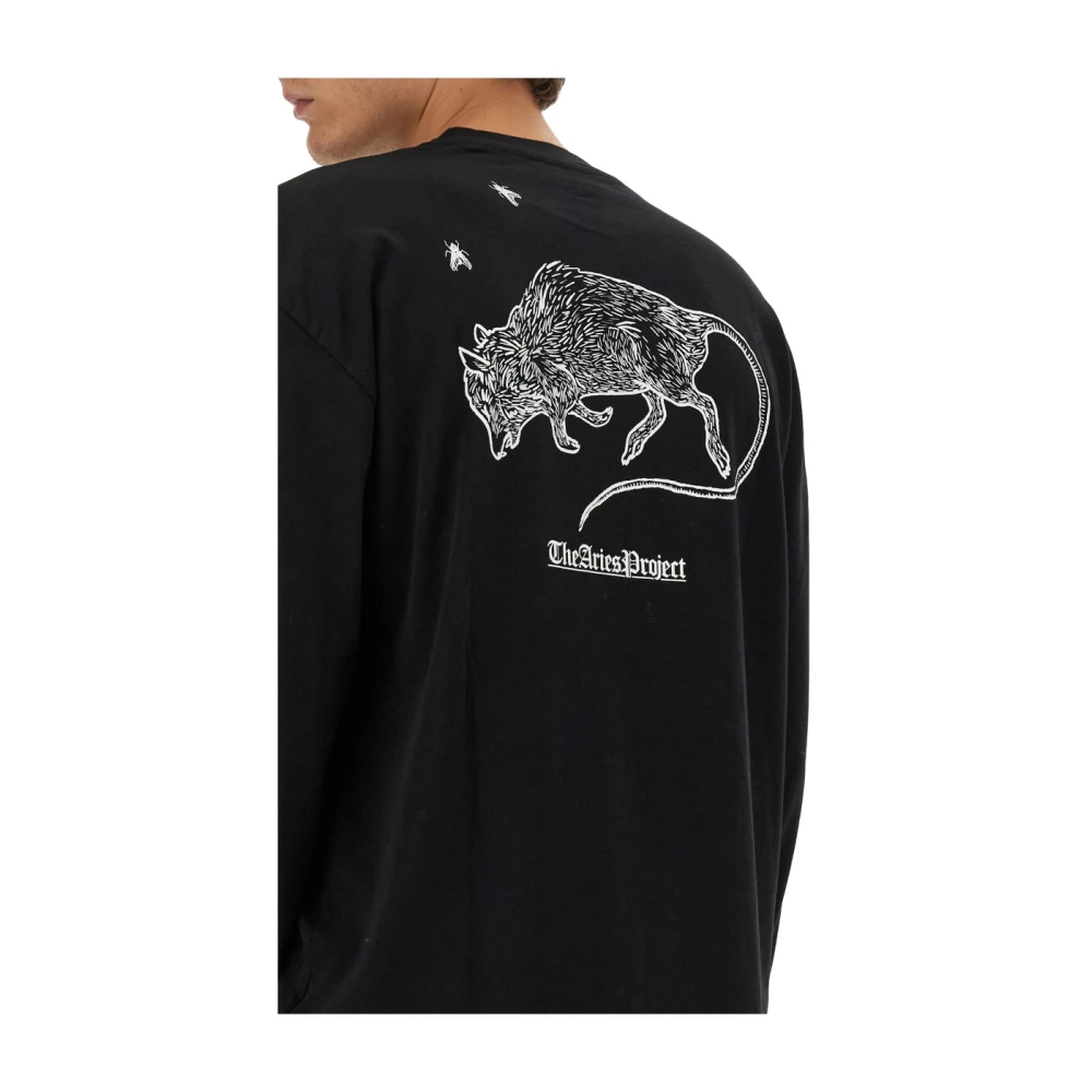 Aries Sweatshirt met logoprint Black Heren