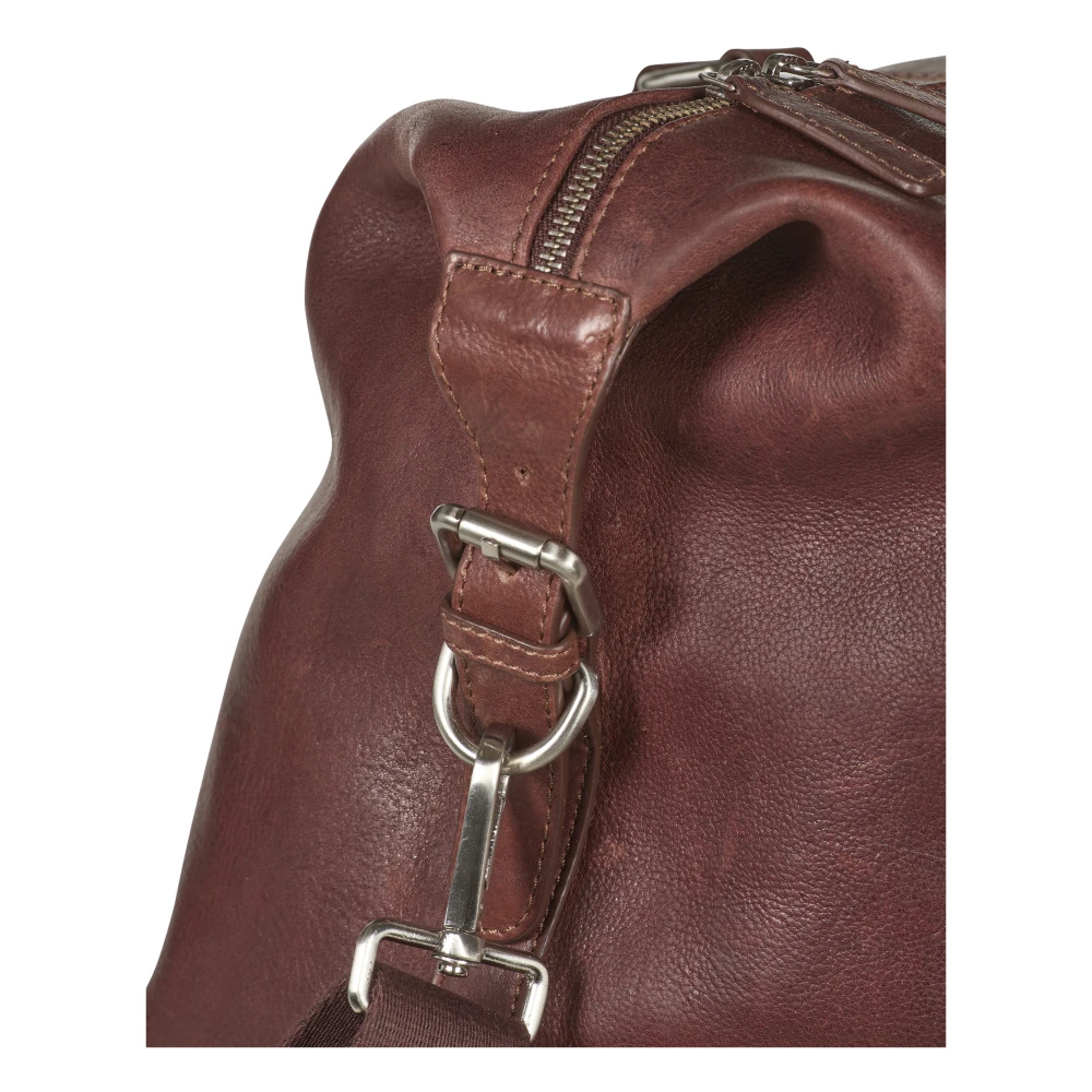Howard London Bruine leren weekendtas Brown Heren