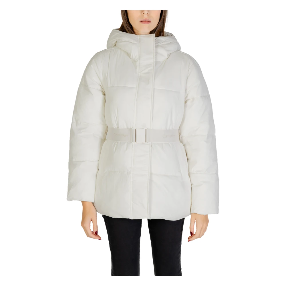 Calvin Klein Jeans Korte Pufferjas Vrouwen Herfst Winter White Dames