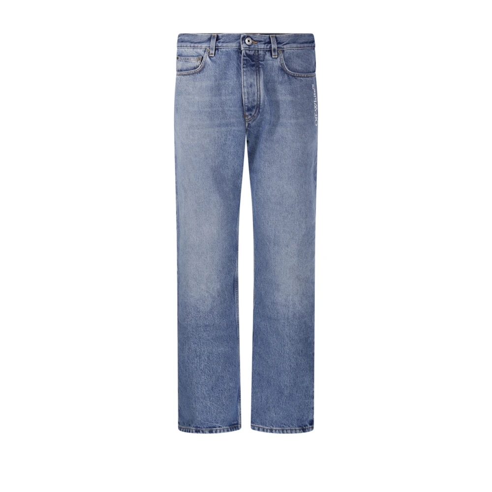 Off White Men's Blue Half Arrow Slim Relax Jeans - Straight Fit Jeans - W30 - Jeans