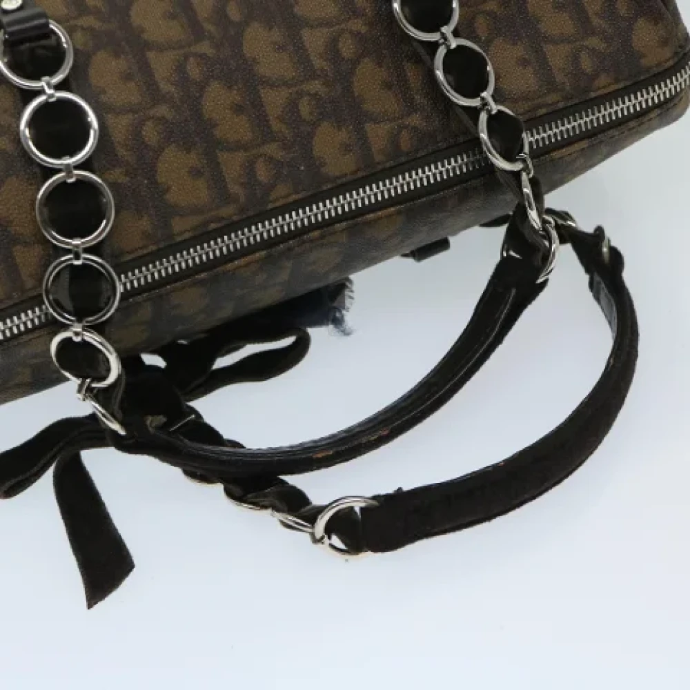 Dior Vintage Pre-owned Canvas handbags Brown Dames