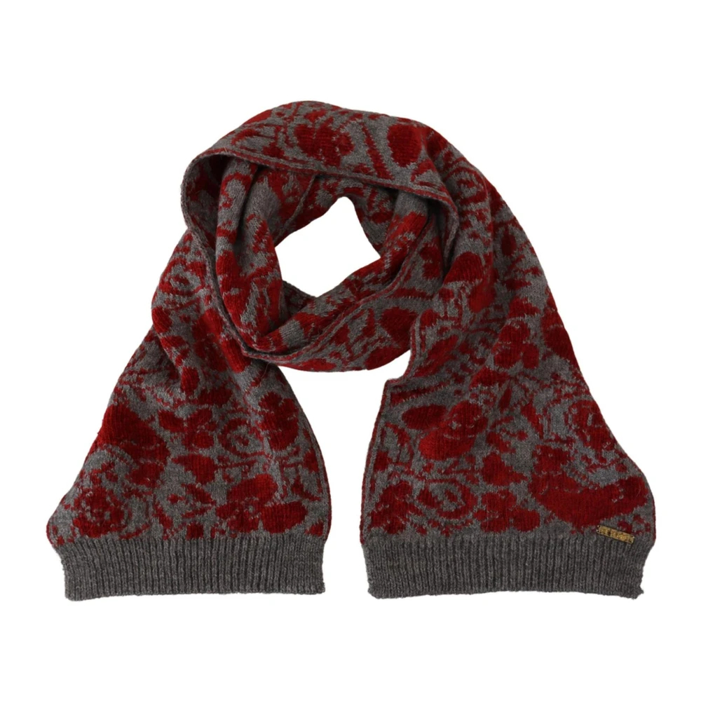 Gianfranco Ferré Women's Red Winter Scarves, One Size, Logo Detail Scarf Wrap For