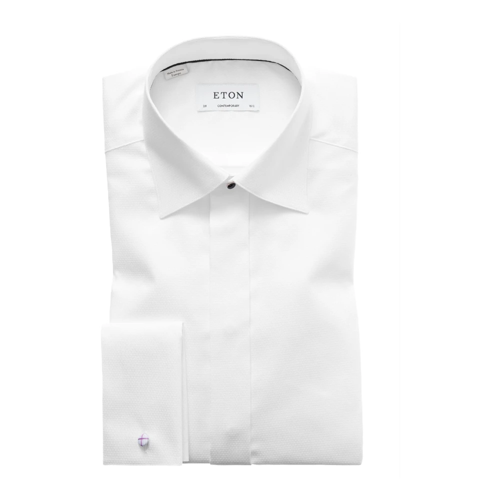 Eton Moderne Witte Katoenen Overhemd White Heren