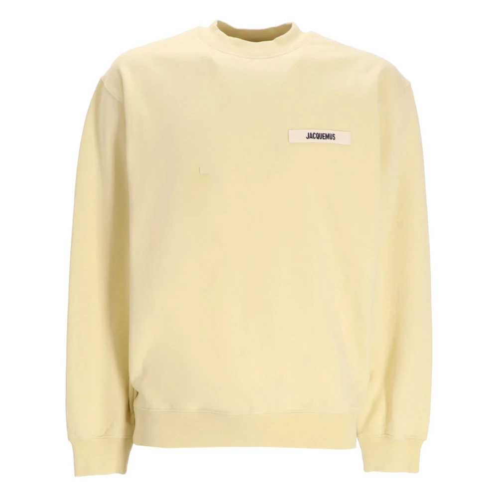 Jacquemus Gul Logo-Patch Sweatshirt Yellow, Herr