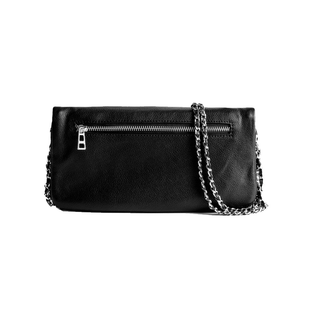 Zadig & Voltaire Rock Grained Clutch in Zwart Black Dames