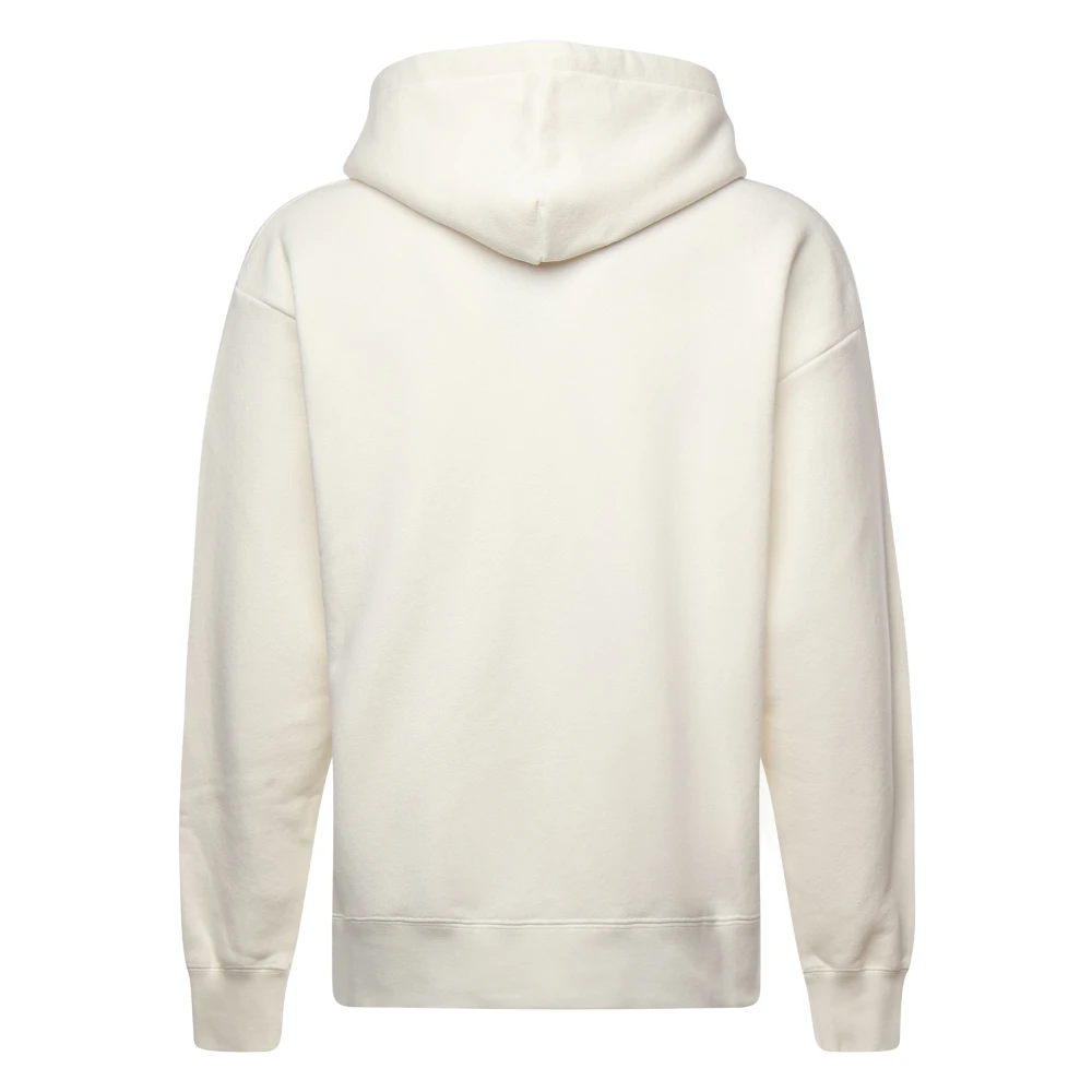 Valentino Garavani Witte Sweater met Aangepaste Trekkoord Capuchon White Heren