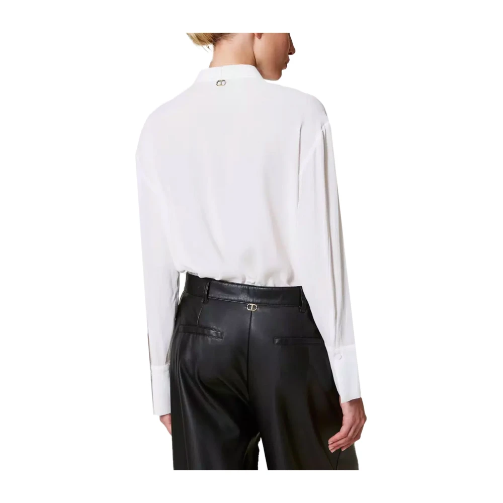 Twinset Geborduurde Viscose Shirt White Dames