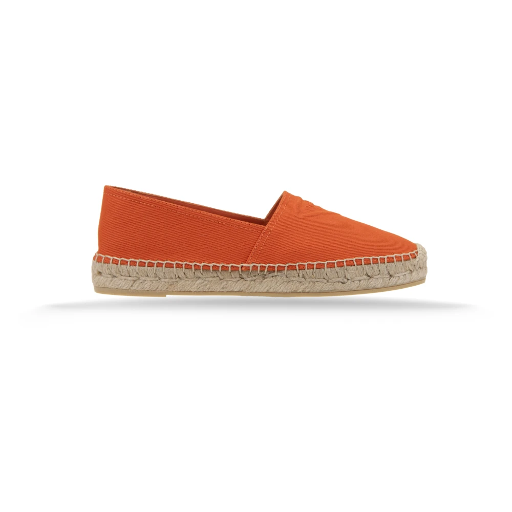 Prada Women's Orange Canvas Slip-On Espadrilles For
