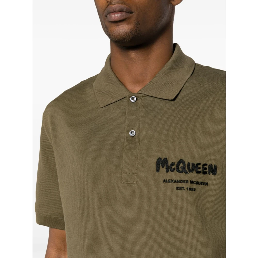 alexander mcqueen Logo Polo Shirt in Khaki Green Heren