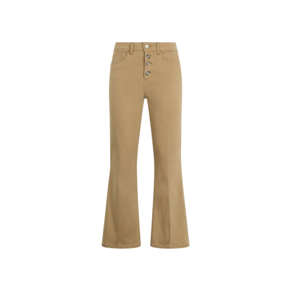 Liu Jo Women's Beige Wide Trousers, W30, High-Waisted Princess Trousers