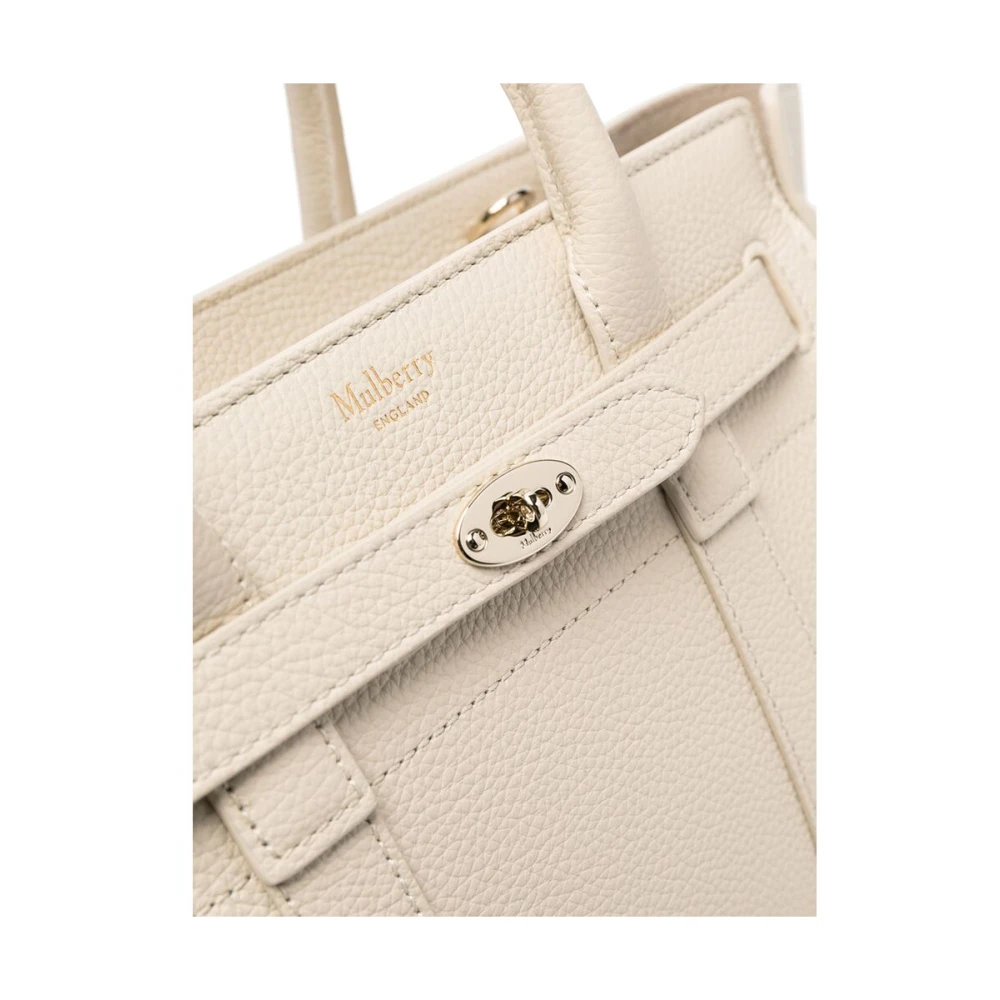 Mulberry Krijtwitte leren schoudertas Beige Dames