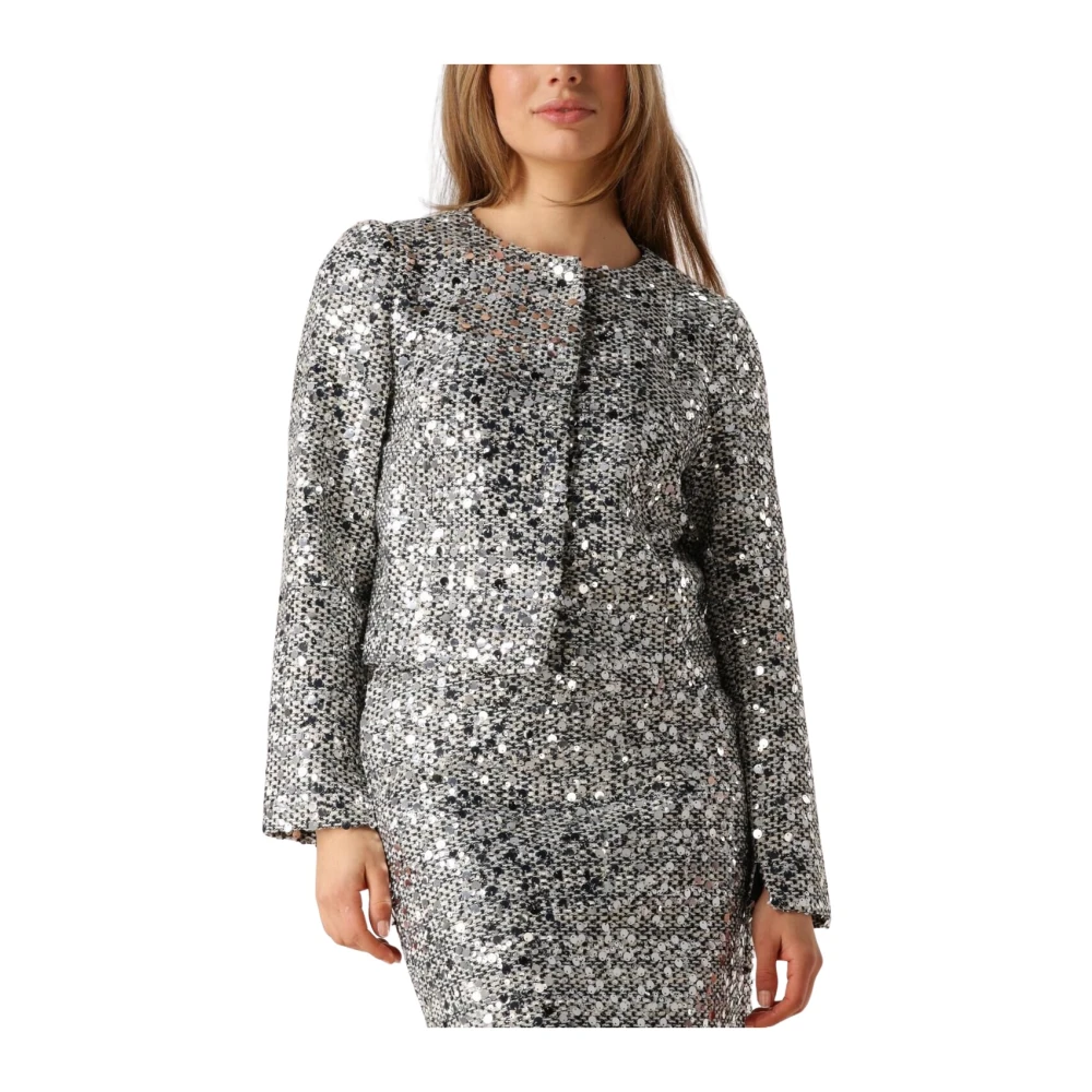 Co'Couture Pailletten Cocktailjasje voor vrouwen Gray Dames