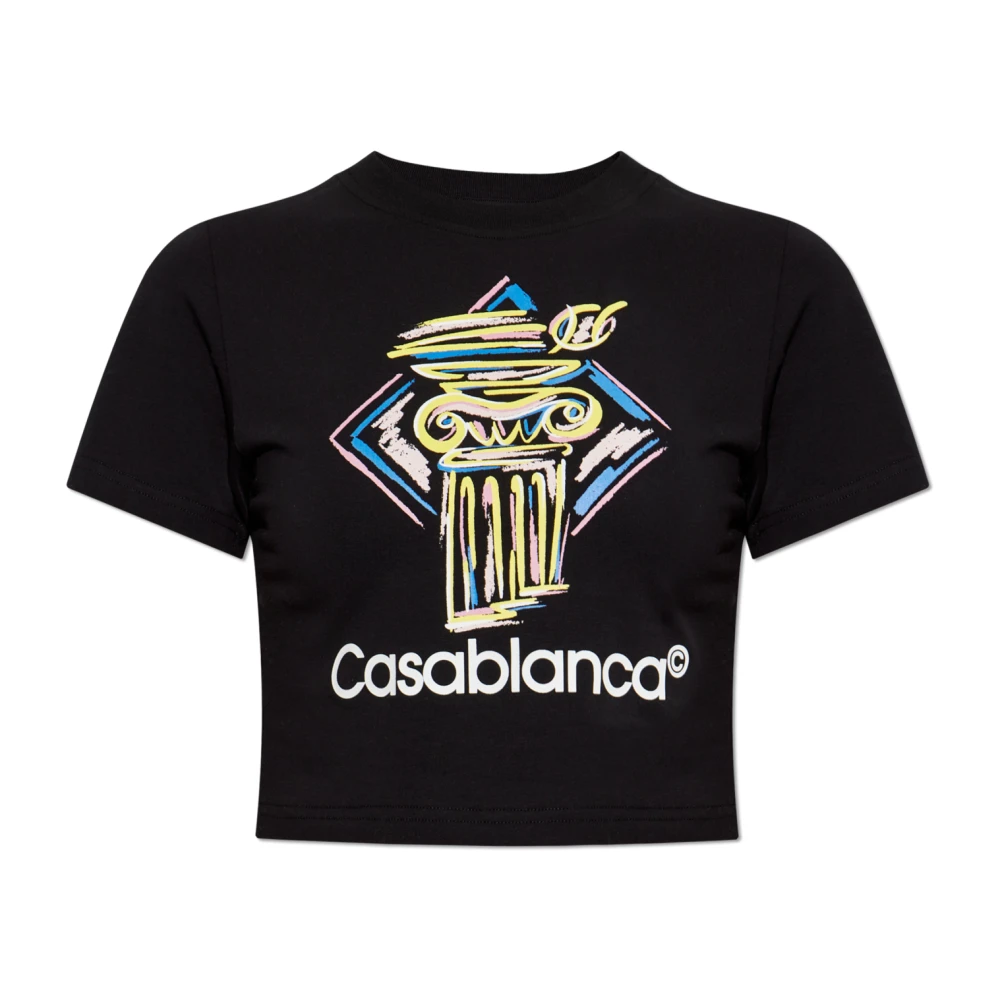 Casablanca Korte T-shirt Black Dames