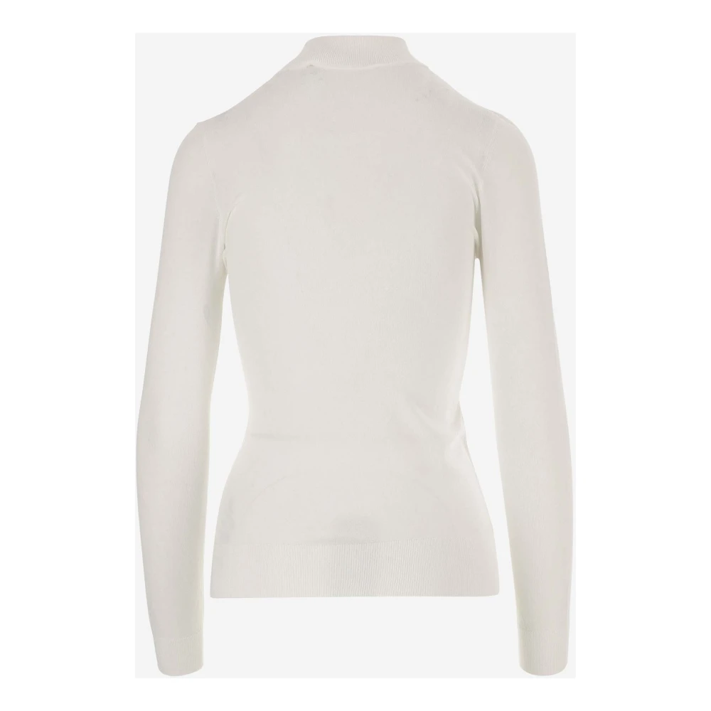 Karl Lagerfeld Witte Turtleneck Pullover met Trechterhals White Dames