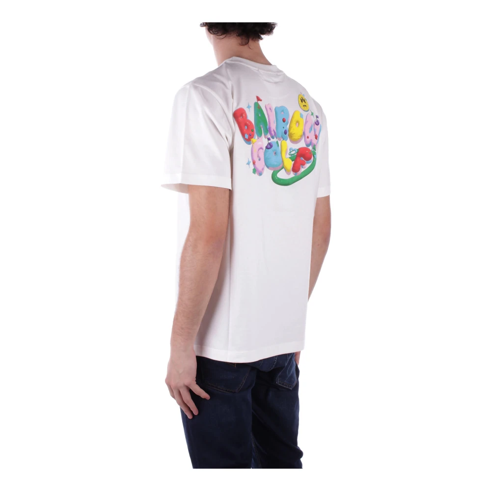 Barrow Beige Logo T-shirt White Dames