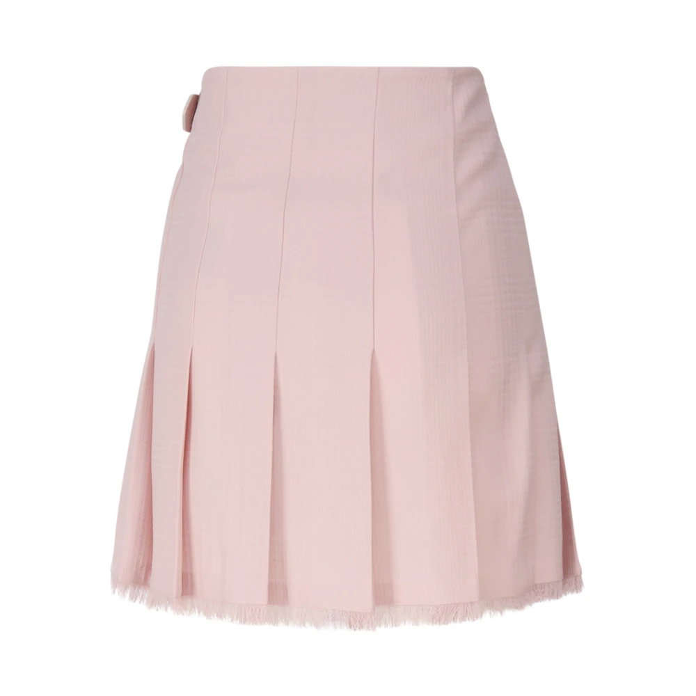 Burberry Wollen Kilt Rok Prince of Wales Pink Dames
