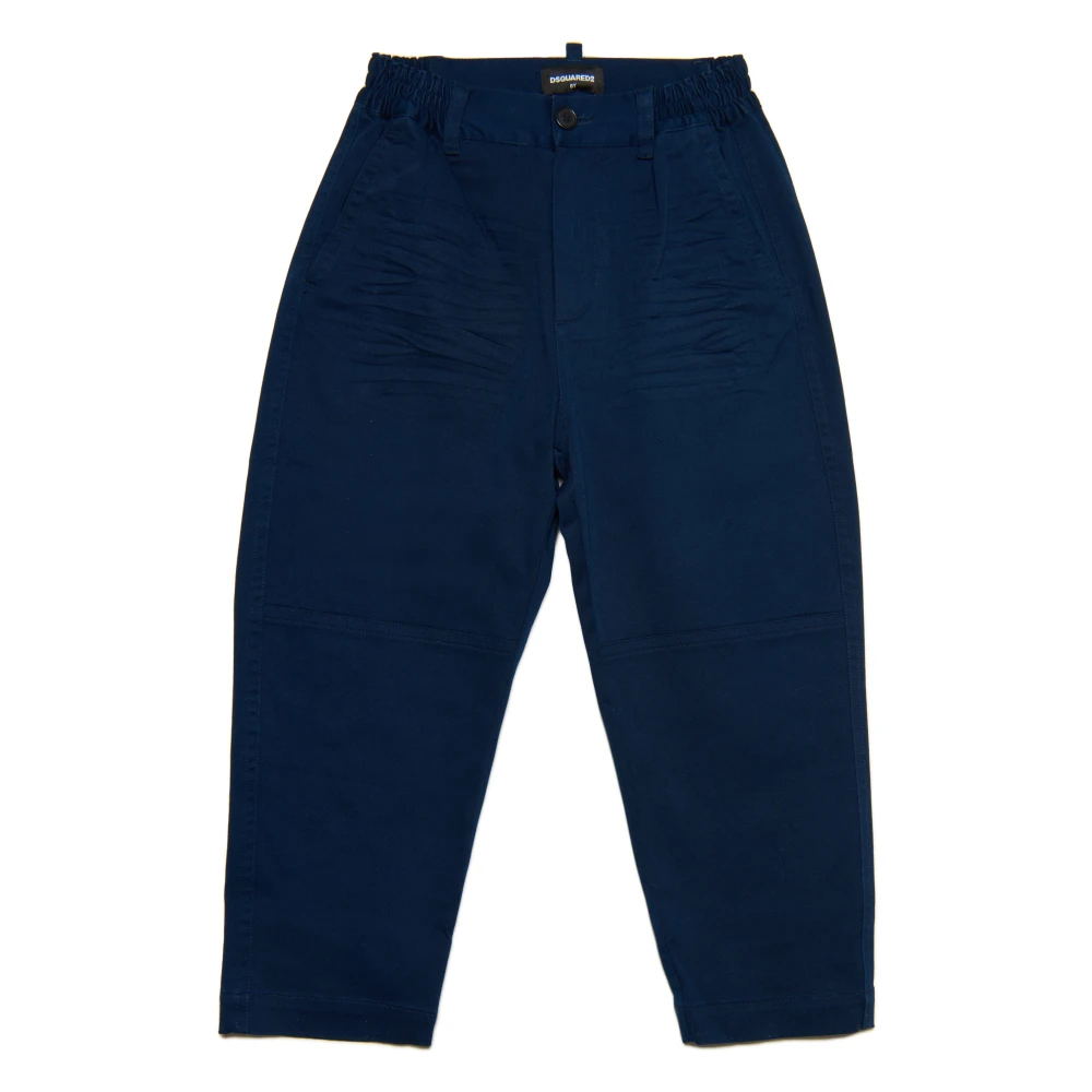 Dsquared2 Boys Blue Trousers, 8 Y, Stretch Cotton Chino Trousers