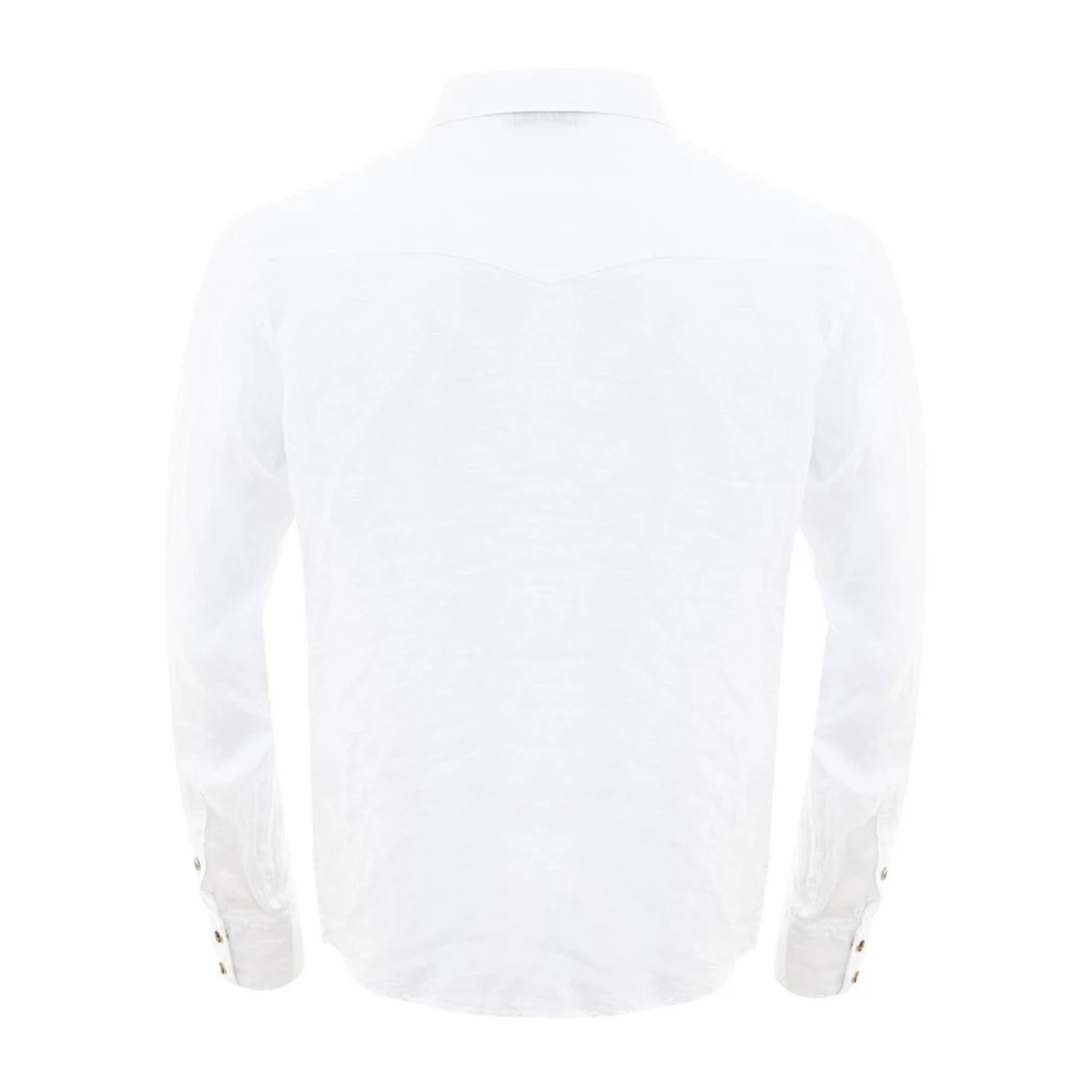 Gran Sasso Witte Linnen Overhemd Klassiek Ontwerp White Heren