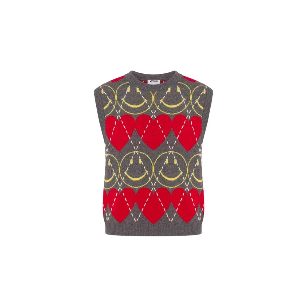 Moschino Men's Wool Blend Sleeveless Sweater Smiley®