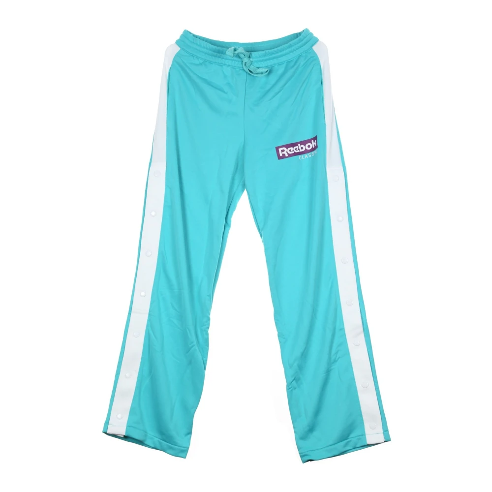 Reebok Cl R Snap Tp Womens Tracksuit Pants Solid Teal Blue Dames