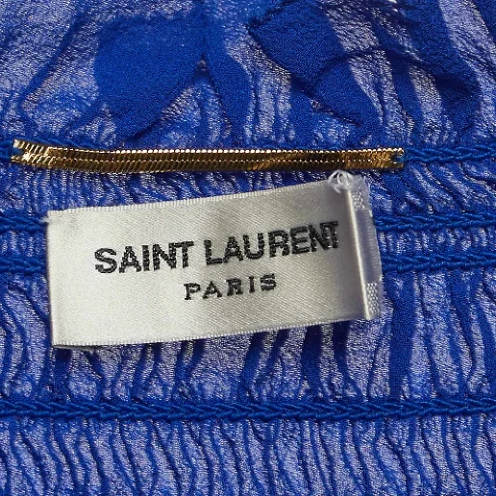 Yves Saint Laurent Vintage Pre-owned Silk tops Blue Dames