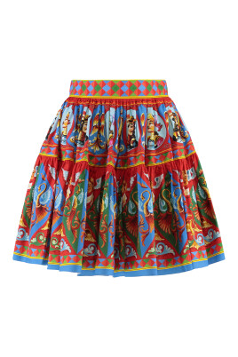 jupe-mini-en-coton-imprime-carretto