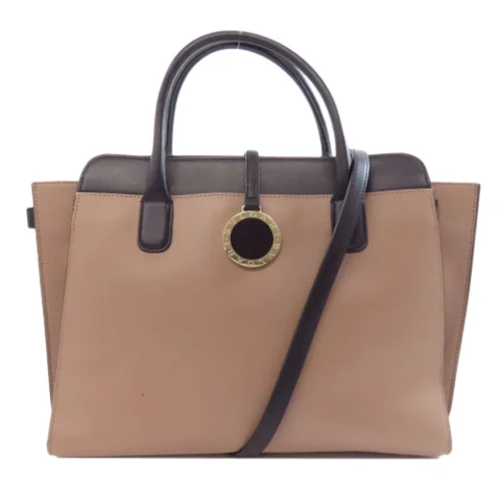 Bvlgari Vintage Pre-owned Leather handbags Beige Dames
