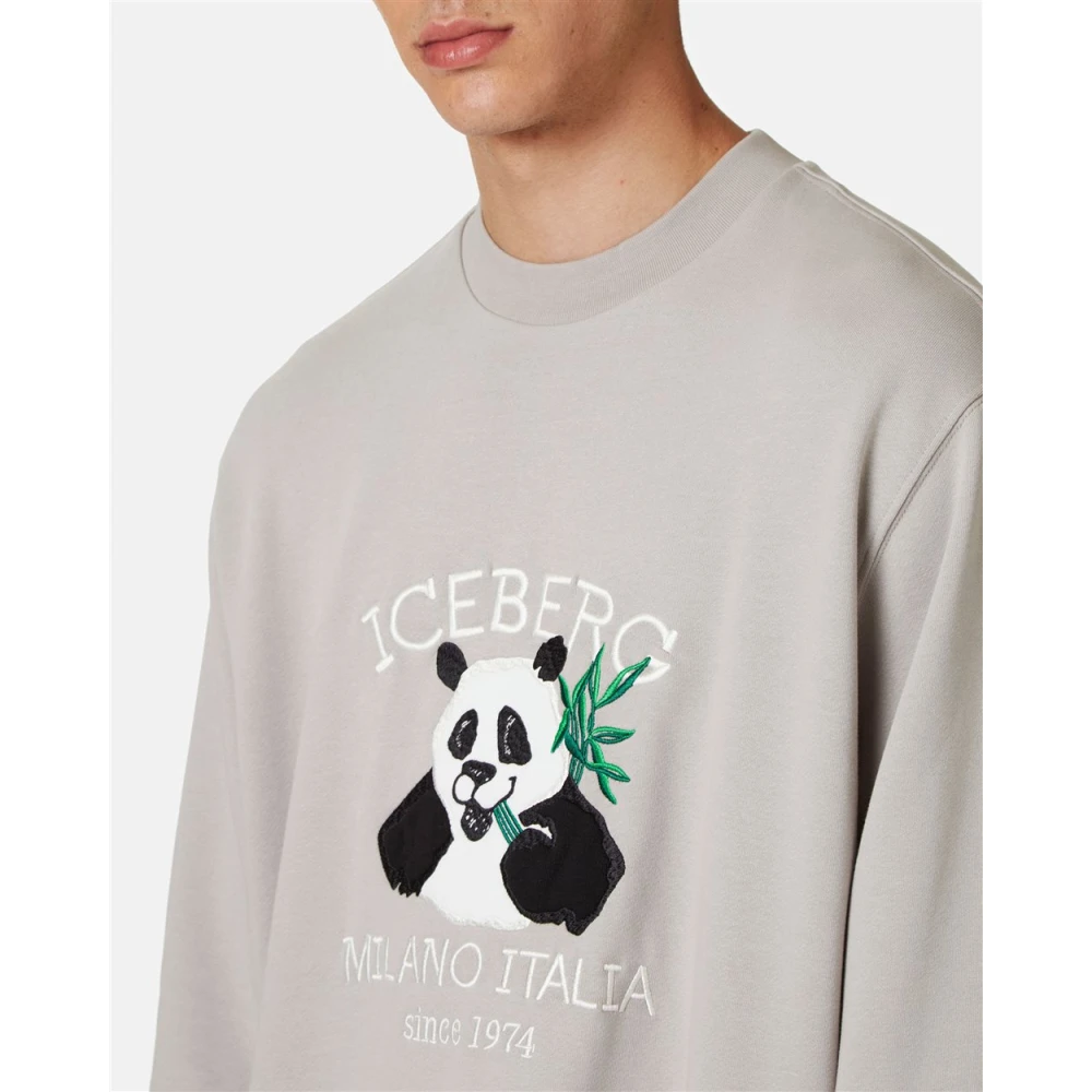 Iceberg Sweatshirt met logo en cartoon graphics Beige Heren
