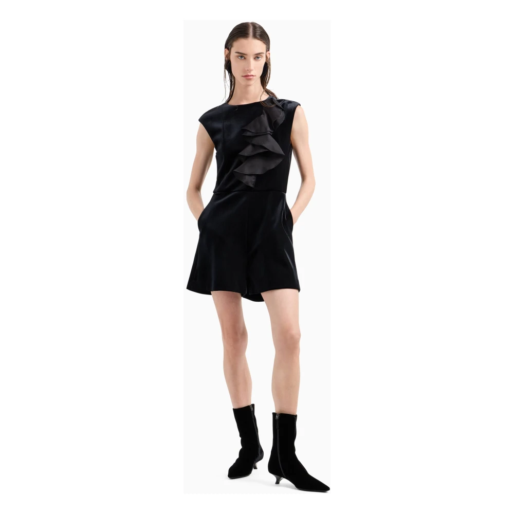 Emporio Armani Zwarte Shorts Jumpsuit met Top Black Dames