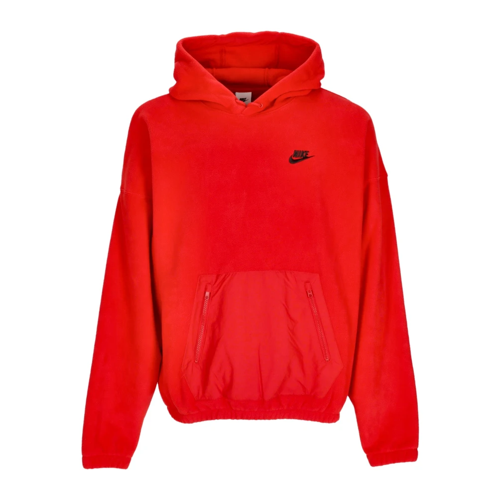 Nike Rood Zwart Fleece Polar Hoodie Red Heren