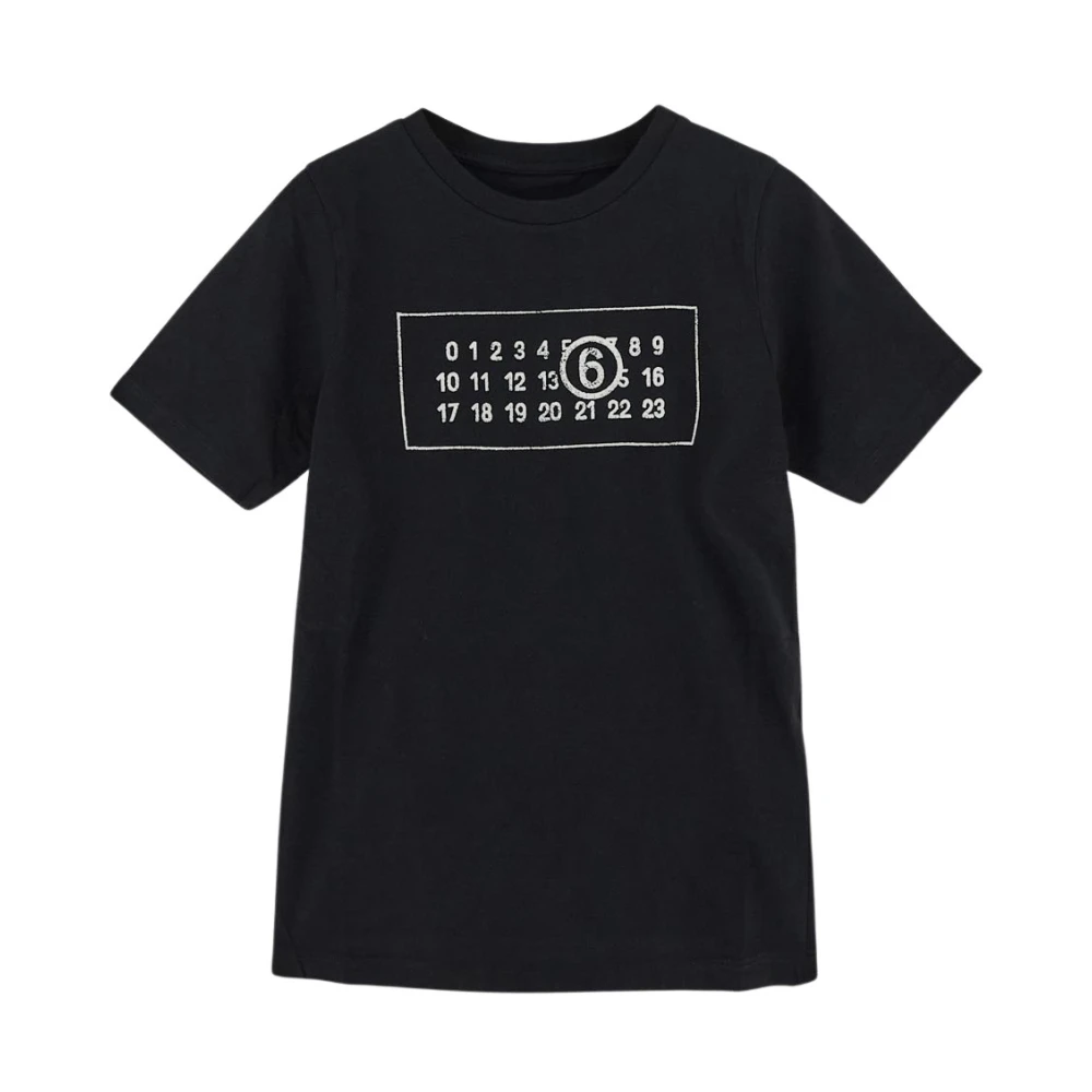 MM6 Maison Margiela Katoenen Logo T-Shirt Black Dames