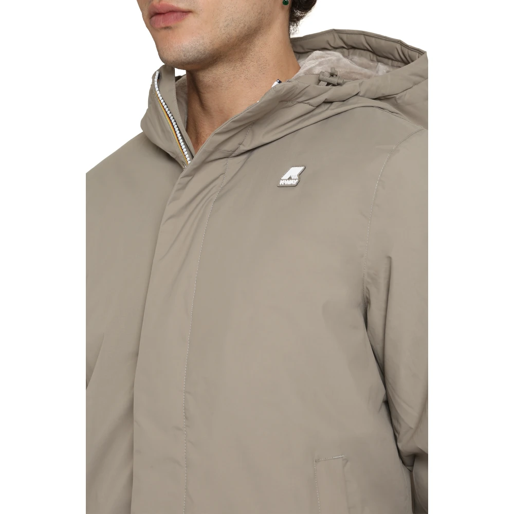 K-way Waterbestendige capuchonjas Beige Heren