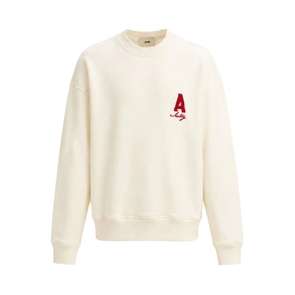 Autry White Sweatshirts, Male, Xl, Crewneck Sweatshirt