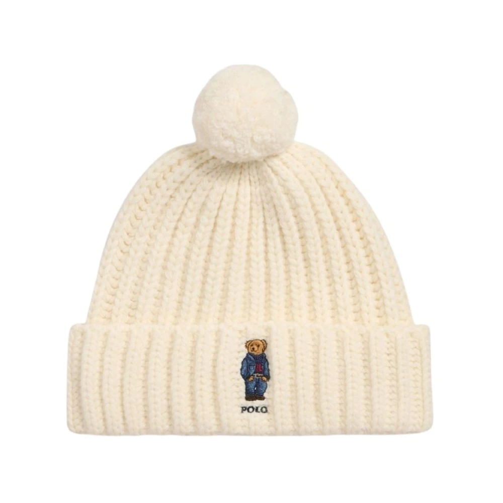 Ralph Lauren Polo Bear Beanie LUE Roomwit White Unisex