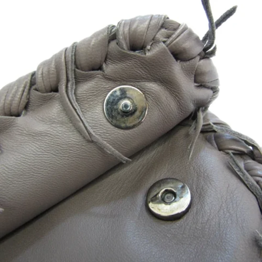 Bottega Veneta Vintage Pre-owned Leather clutches Gray Dames