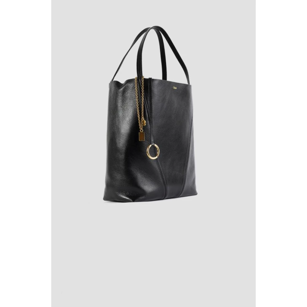 Chloé Spin schoudertas van generfd leer Black Dames