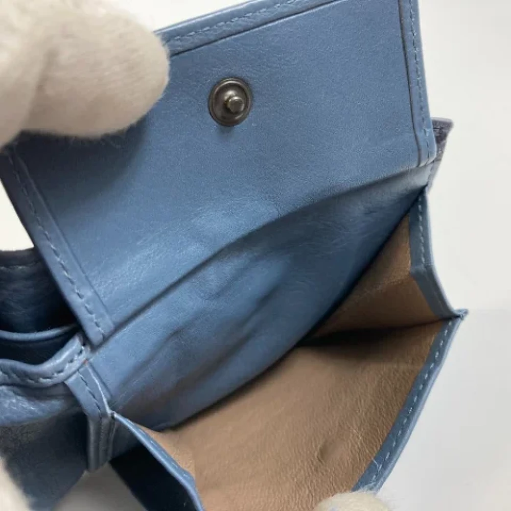 Bottega Veneta Vintage Pre-owned Leather wallets Blue Dames