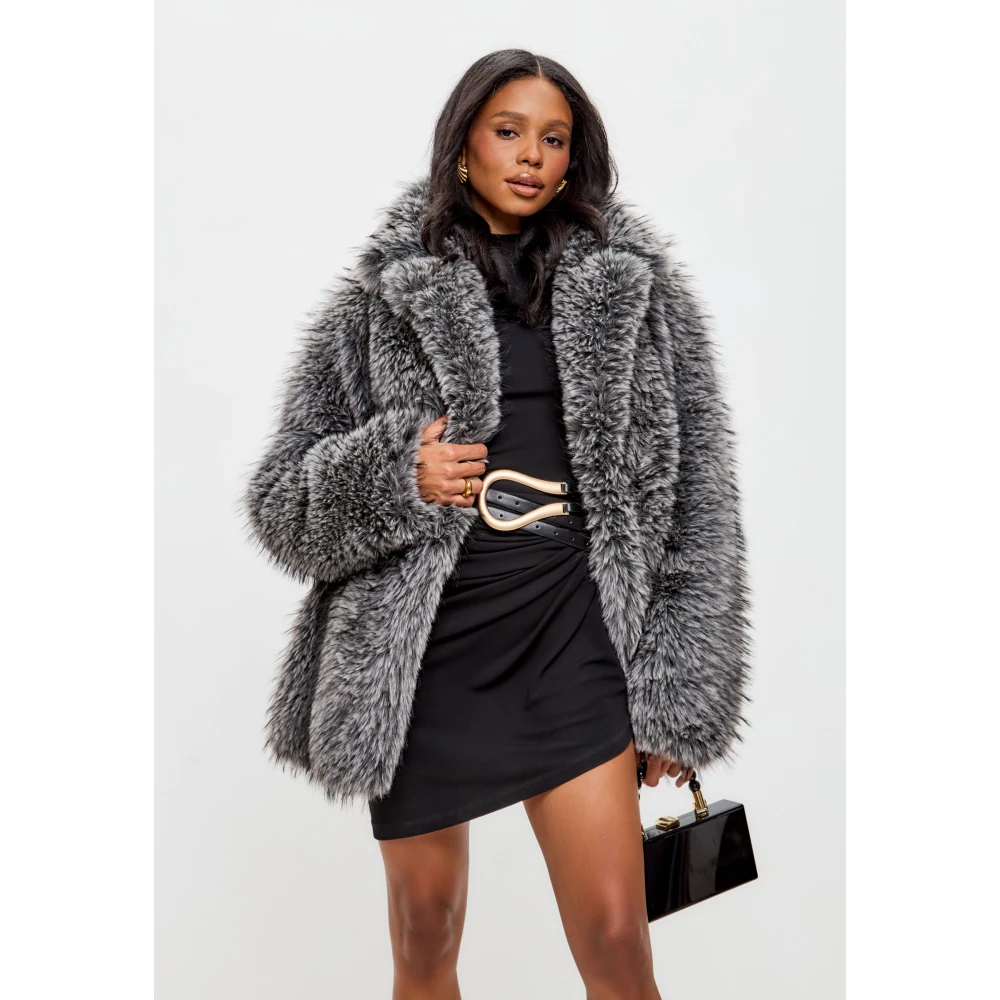 Cesare Gaspari Faux Fur & Shearling Jackets Gray Dames