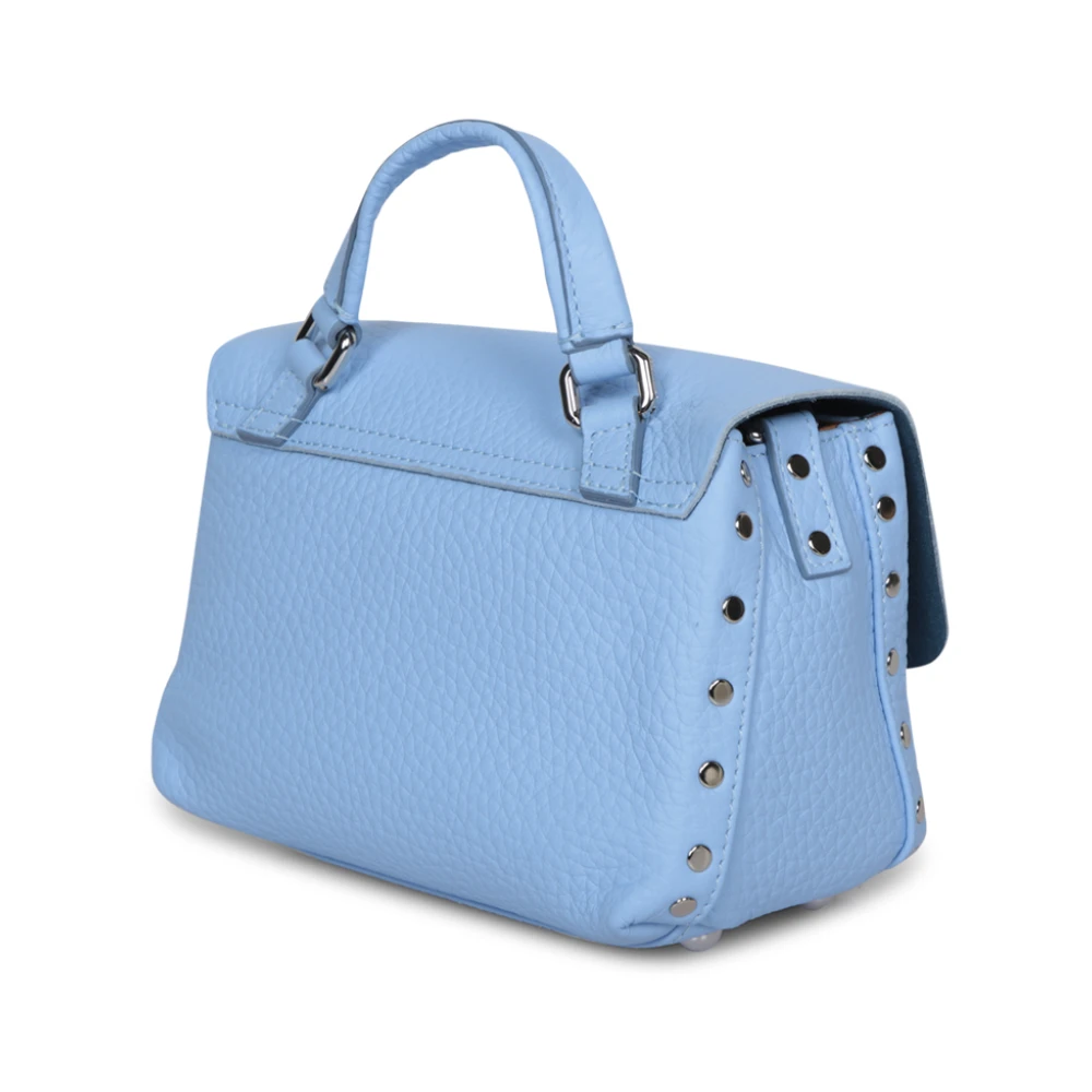 Zanellato Blauwe leren tas met verstelbare band Blue Dames