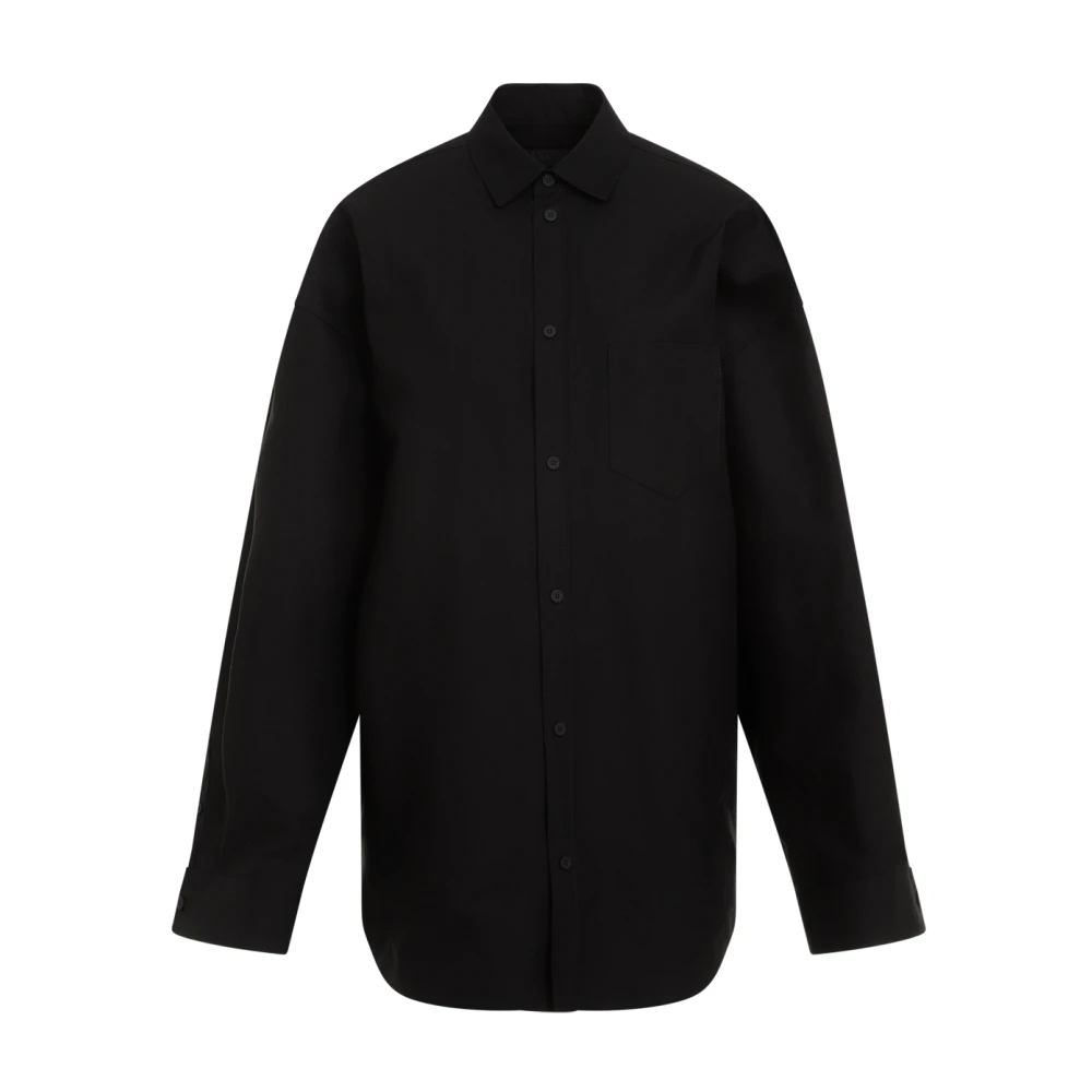 Balenciaga Zwarte Katoenen Overhemd Elegante Stijl Black Dames