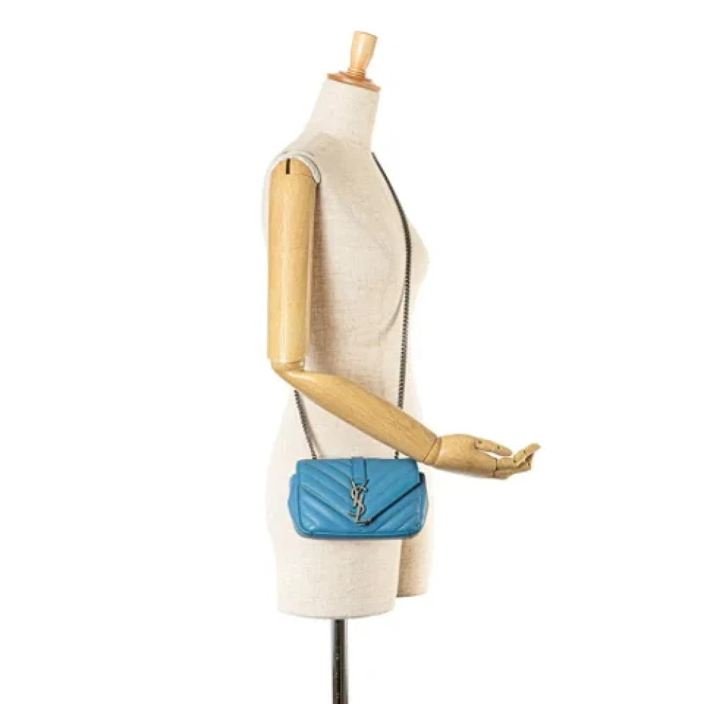 Saint Laurent Vintage Pre-owned Leather shoulder-bags Blue Dames